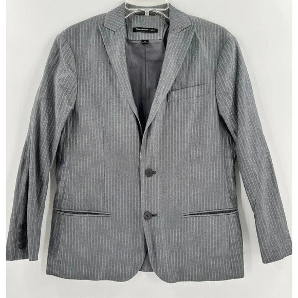 JOHN VARVATOS Cotton Blend Gray Stripe Unconstructed BLAZER Jacket Size 36 USA - Picture 1 of 15